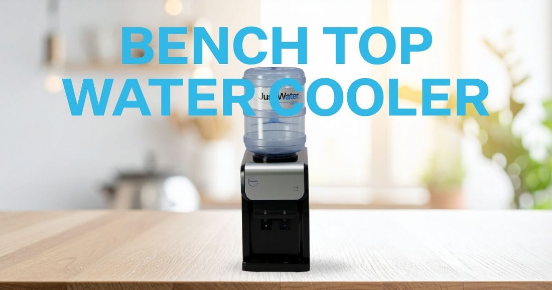 Bench top water cooler displayed in the kitchen